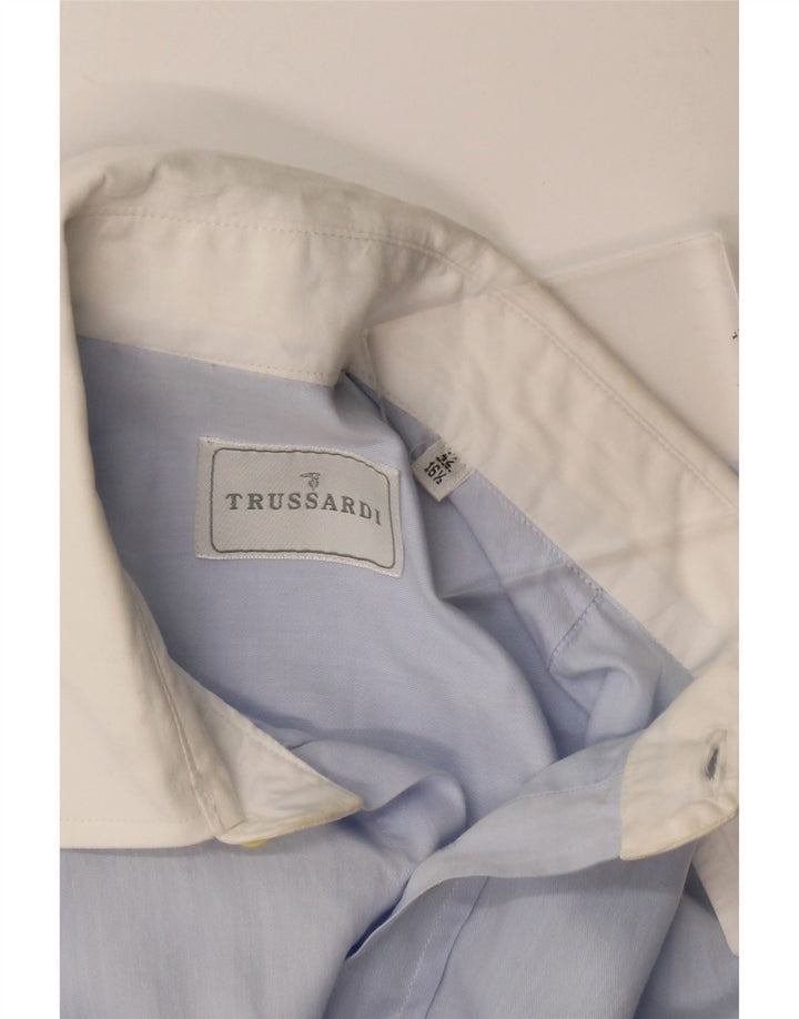 Camisa Trussardi para hombre Talla 42 16 1/2 Grande Azul Colorblock