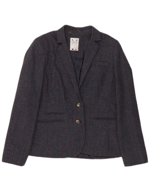 Crew Clothing Chaqueta tipo blazer de 2 botones para mujer Reino Unido 40 Grande Lana gris a rayas