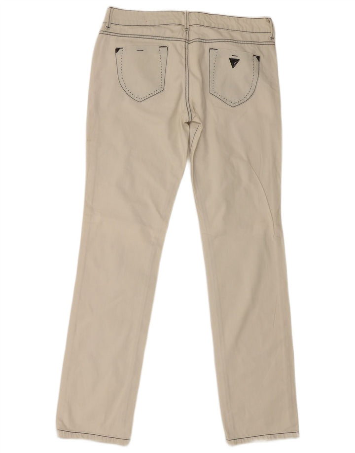 Guess Vaqueros Slim Mujer W33 L34 Algodón Blanco Roto