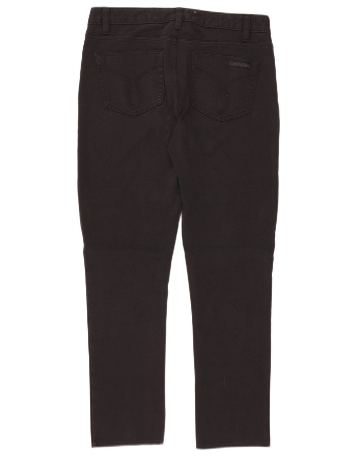 CALVIN KLEIN Pantalones casuales rectos para mujer US 10 Medium W30 L28 Negro