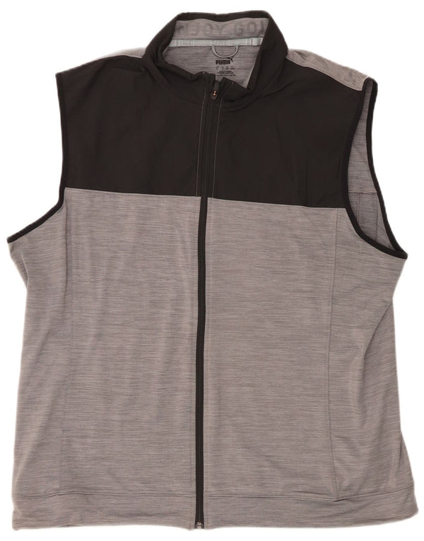 Puma Chaqueta de chándal sin mangas para hombre XL Gris Colorblock Poliéster