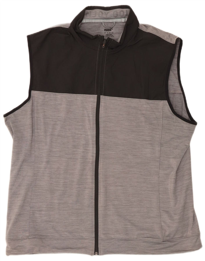 Puma Chaqueta de chándal sin mangas para hombre XL Gris Colorblock Poliéster