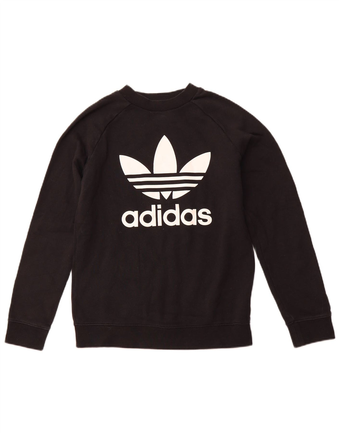 ADIDAS Sudadera gráfica para mujer Jumper UK 10 Small Black Cotton