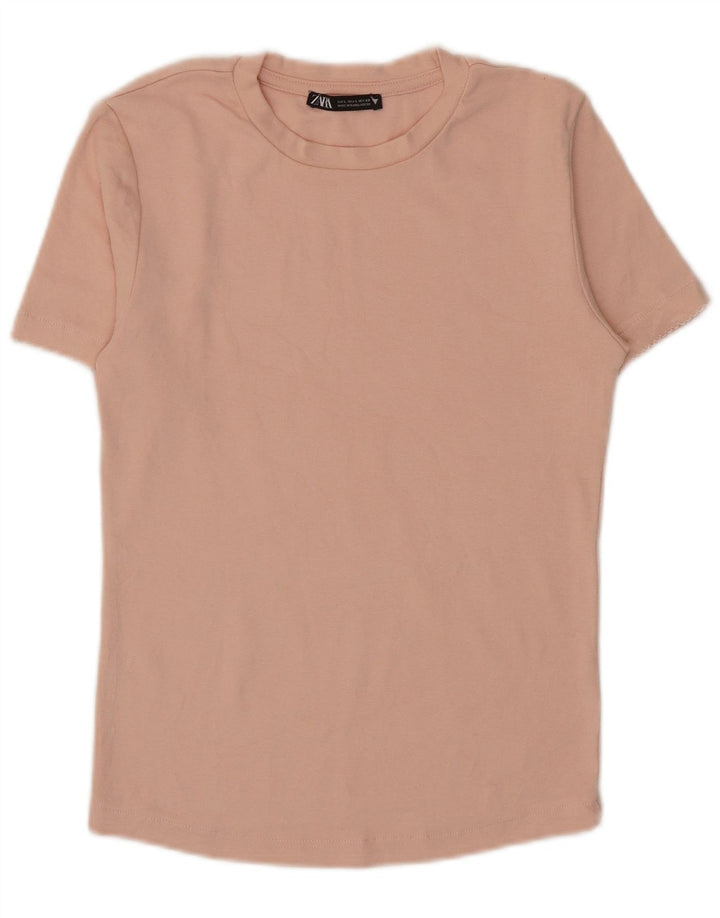 Zara Mujer Camiseta Top Reino Unido 44 Grande Rosa