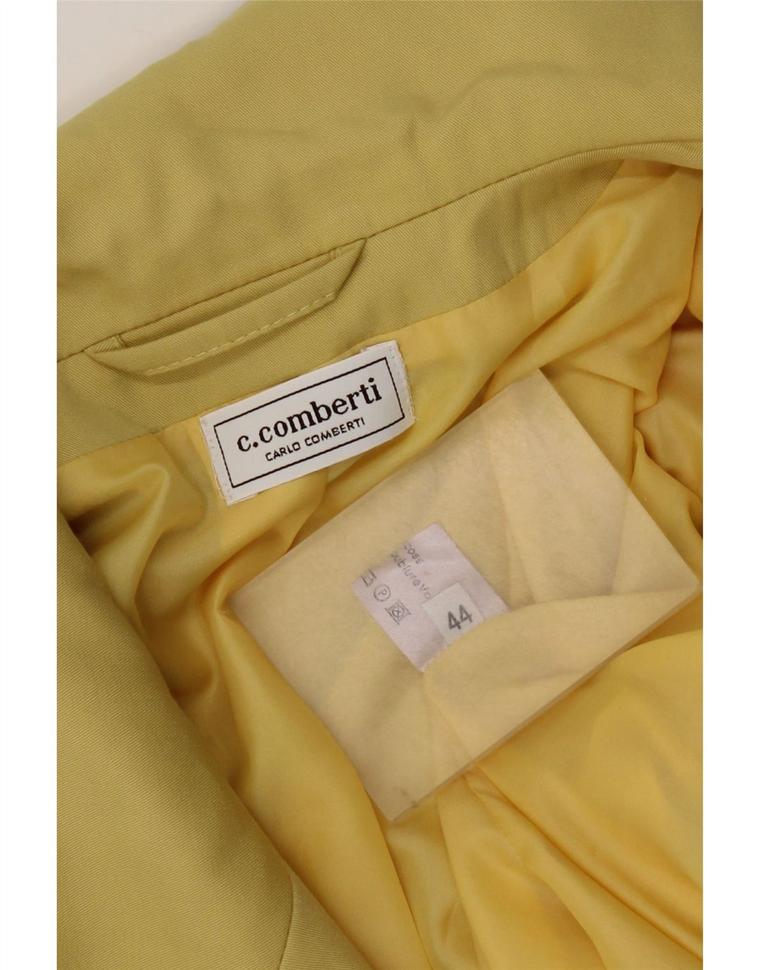 Carlo Comberti Chaqueta Bomber De Doble Botonadura Para Mujer IT 44 Amarillo Medio