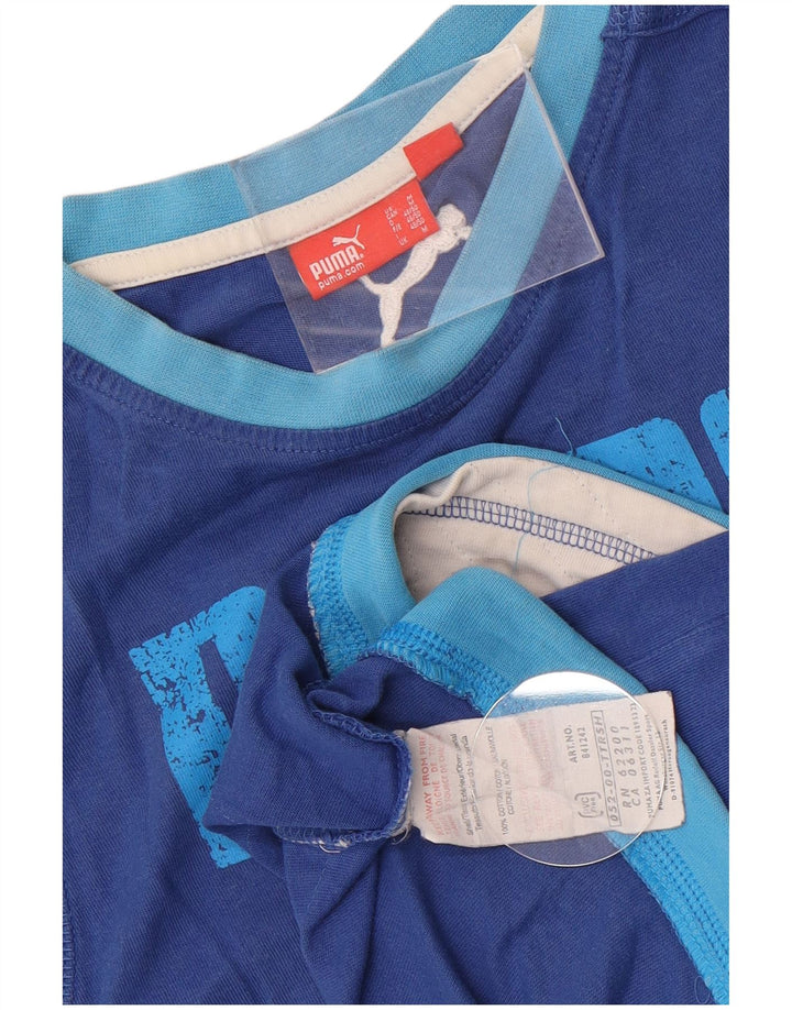 Puma Camiseta Sin Mangas Con Estampado De Algodón En Color Azul Medio Para Hombre