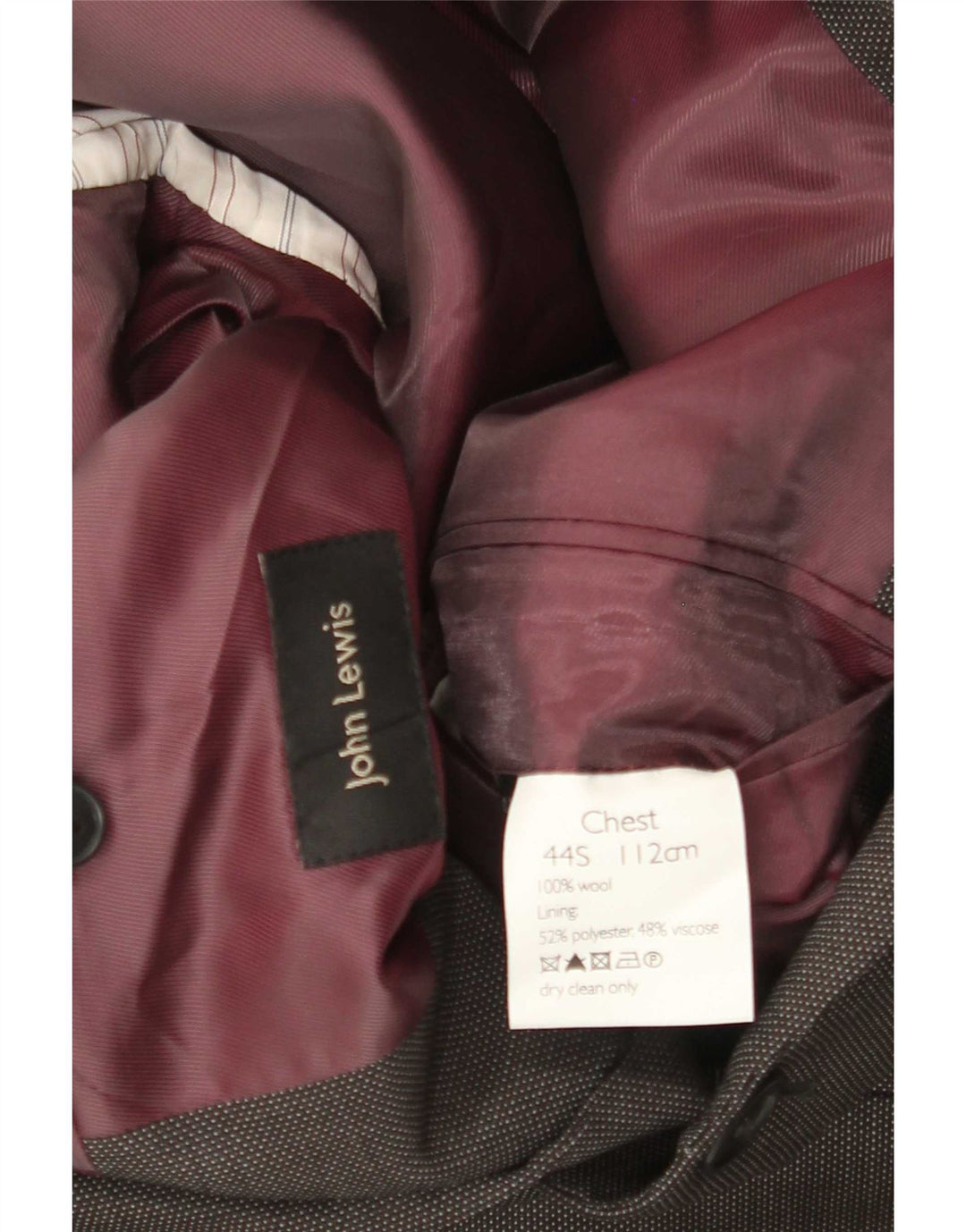John Lewis Chaqueta tipo blazer de 2 botones para hombre UK 40 Large Grey Wool