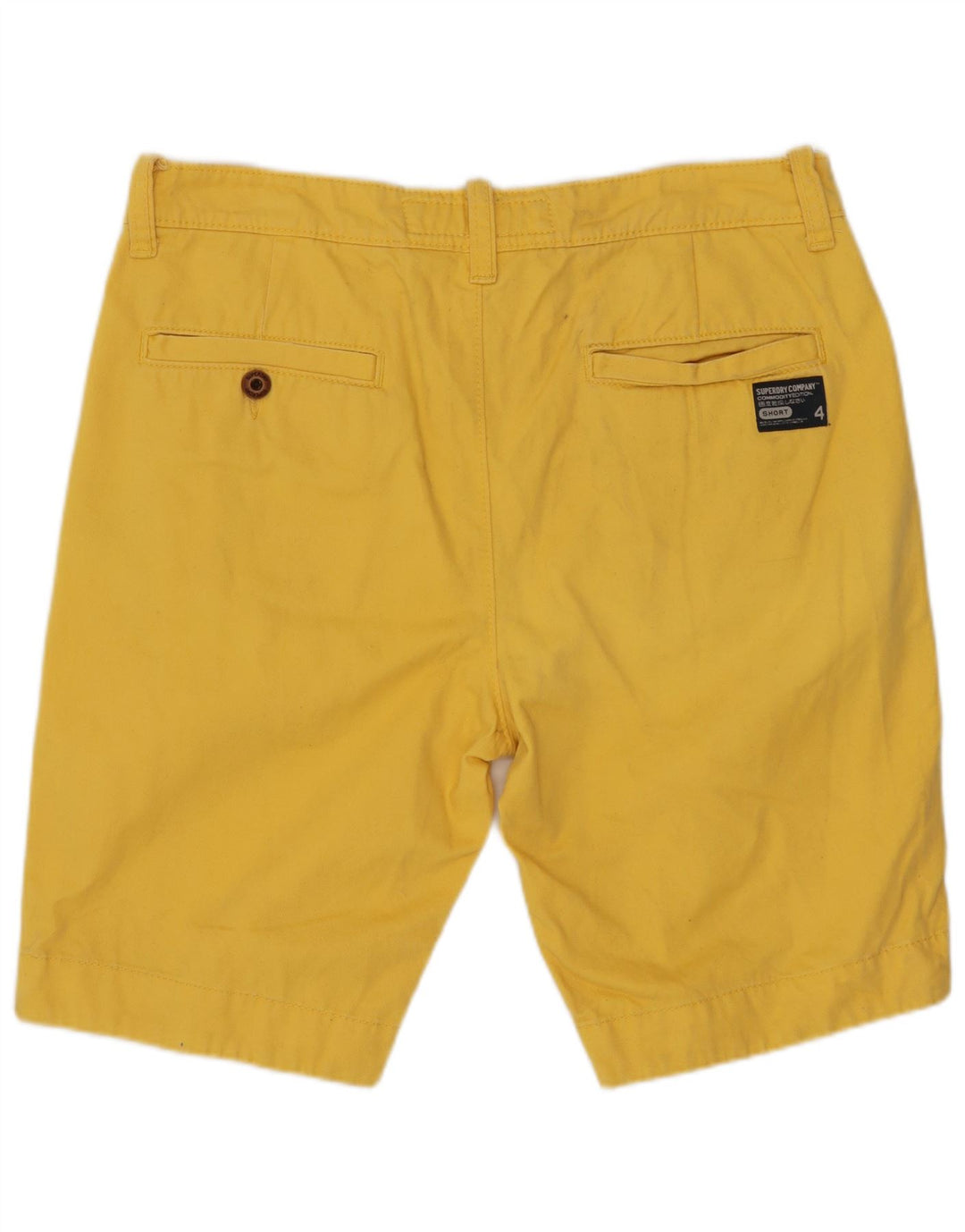 SUPERDRY Pantalones cortos chinos para hombre medianos W32 Algodón amarillo
