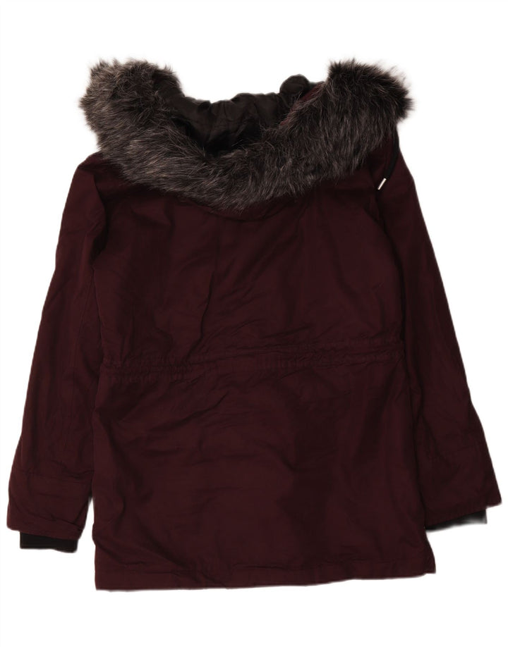 Superdry Parka Extragrande con Capucha para Mujer UK 40 Small Borgoña