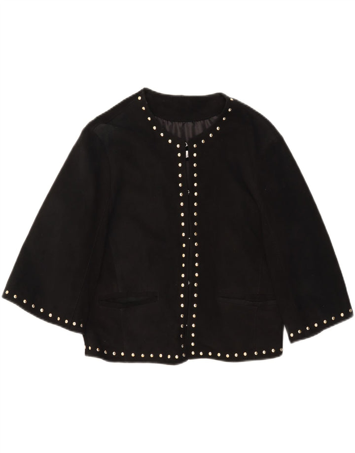 Tenax Chaqueta Bolero de Ante con Manga 3/4 para Mujer IT 44 Cuero Negro Mediano