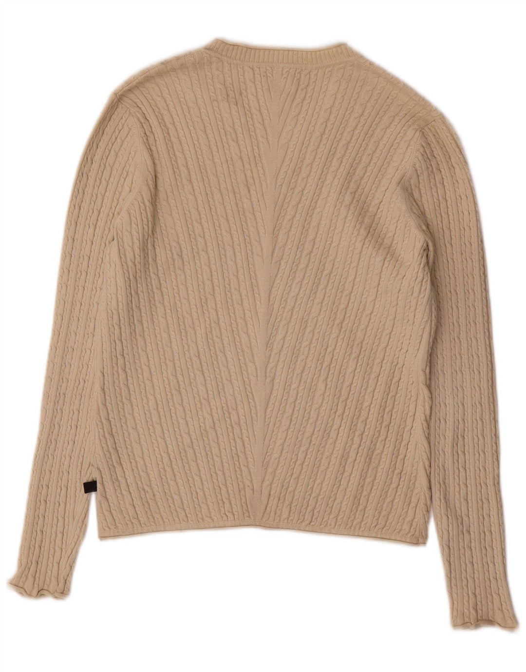 ADIDAS Jersey con cuello en V para mujer UK 12 Seda beige mediana