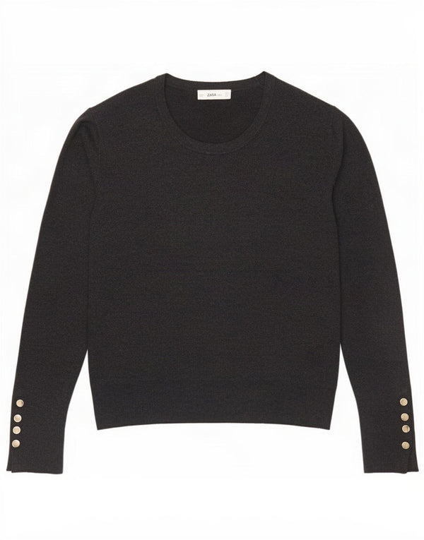Zara Mujer Jersey De Cuello Barco Jersey UK 40 XL Gris