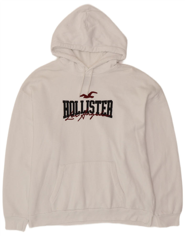 HOLLISTER Jersey con capucha gráfica para hombre 2XL Algodón blanco