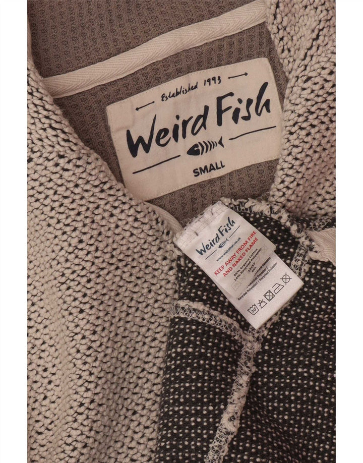 Weird Fish - Sudadera con cuello y cremallera para hombre, talla pequeña, algodón gris