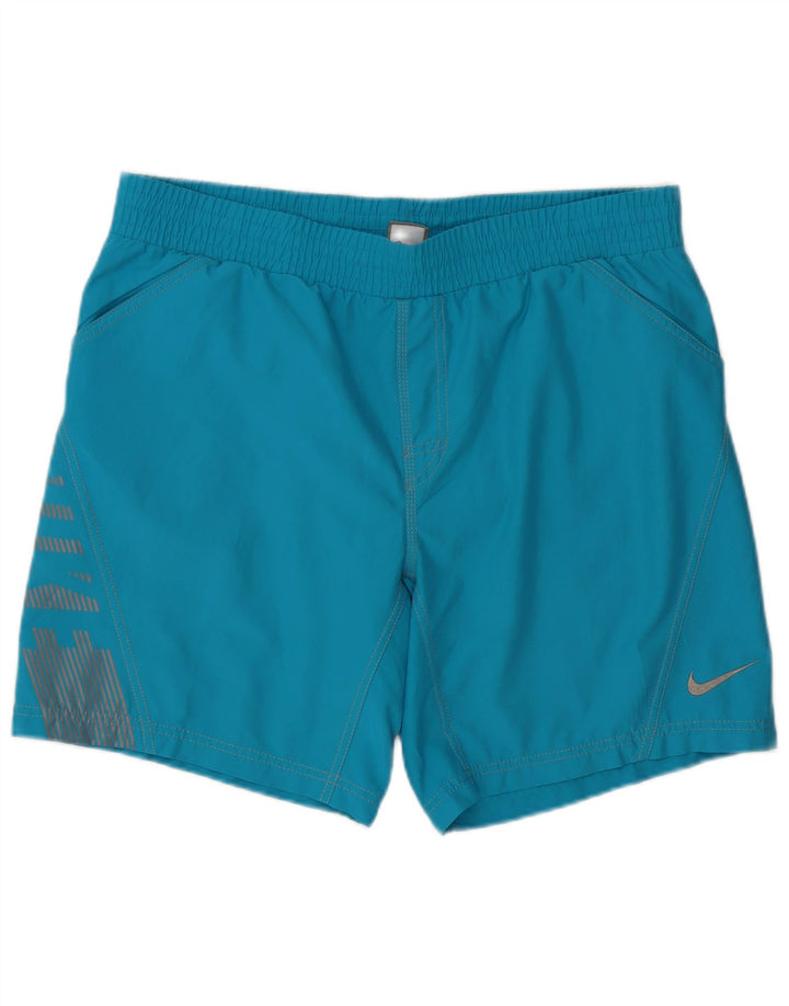 Nike - Pantalones cortos deportivos con gráficos para hombre, poliéster azul grande