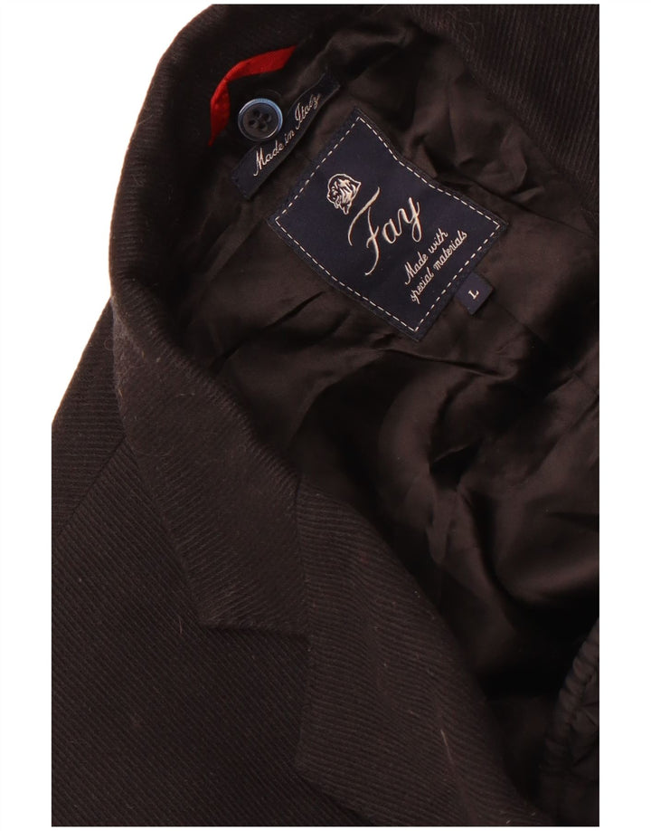 Fay Abrigo de pana para hombre Reino Unido 40 Grande Negro