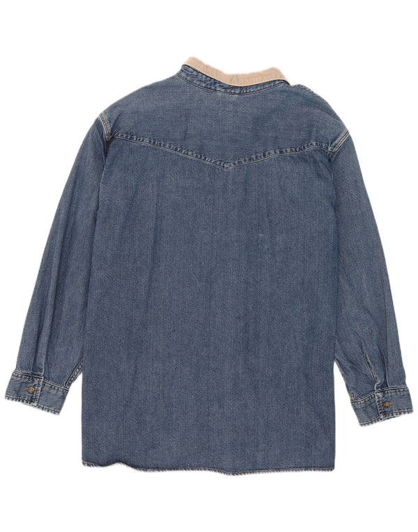 Levi's Camisa vaquera de ajuste relajado para hombre, talla 4XL, algodón con bloques de color azul