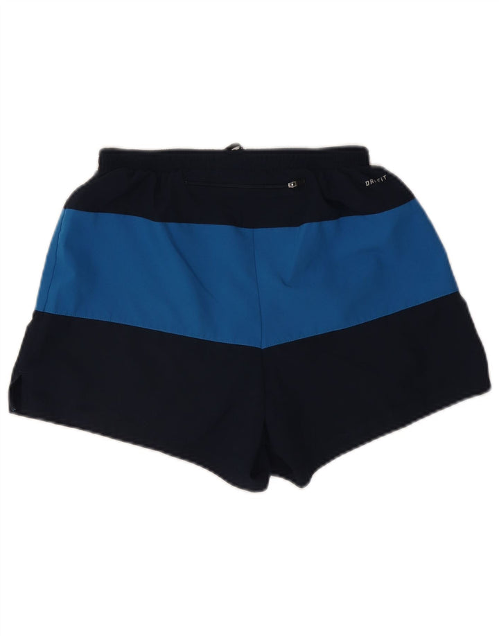 Pantalones cortos deportivos Nike Dri Fit para hombre Poliéster color block azul marino mediano
