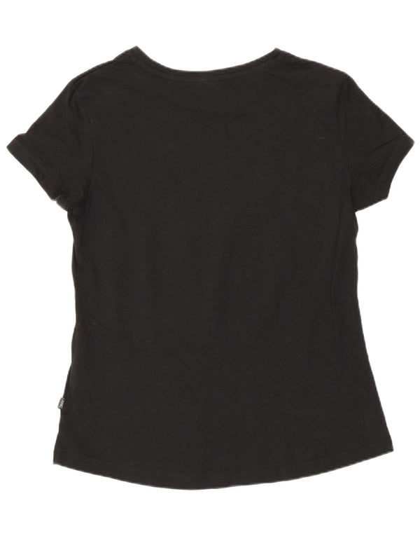 Puma Camiseta gráfica para mujer Top UK 12 Medium Black Cotton