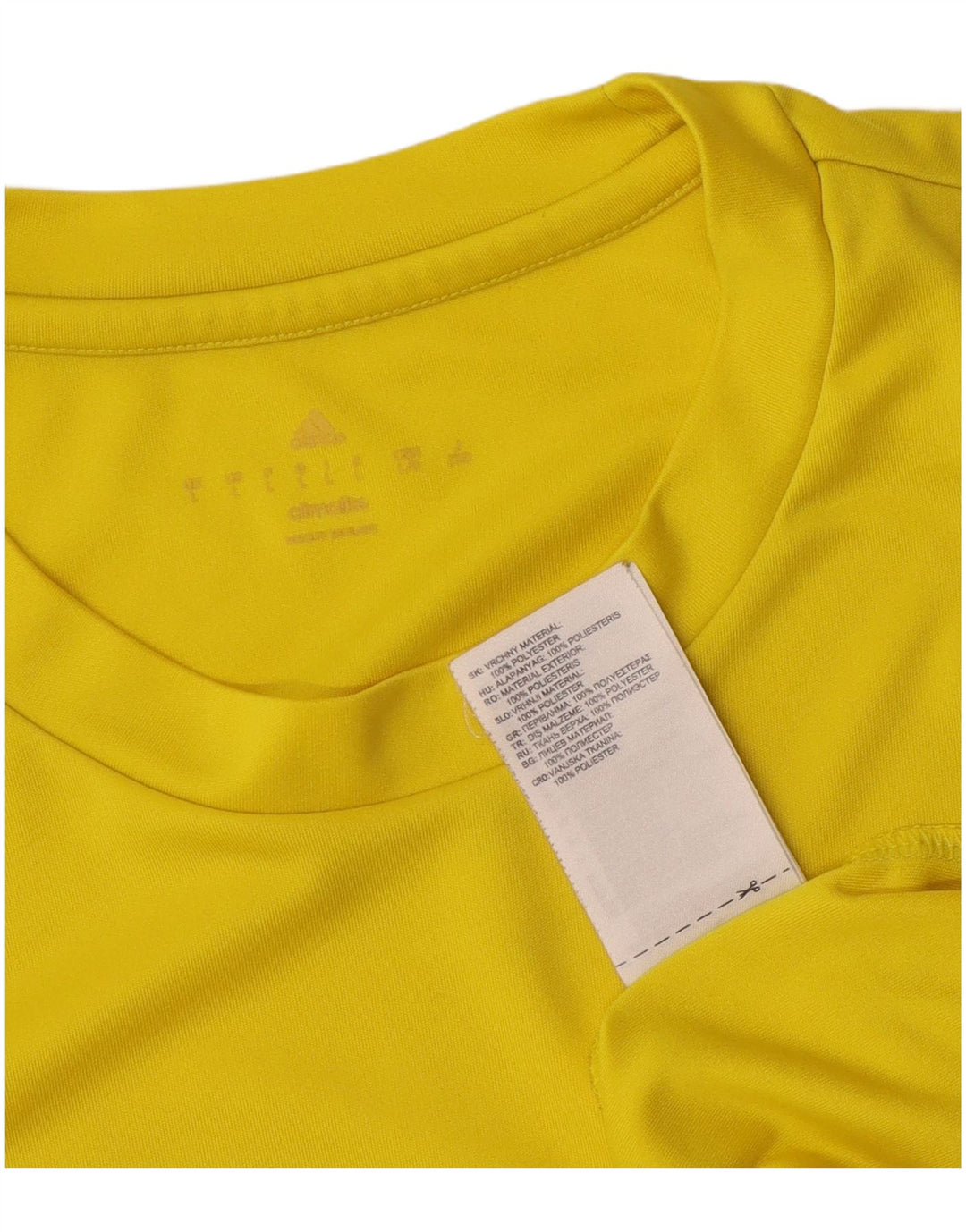 Adidas Mens Climalite Camiseta Top Grande Poliéster Amarillo