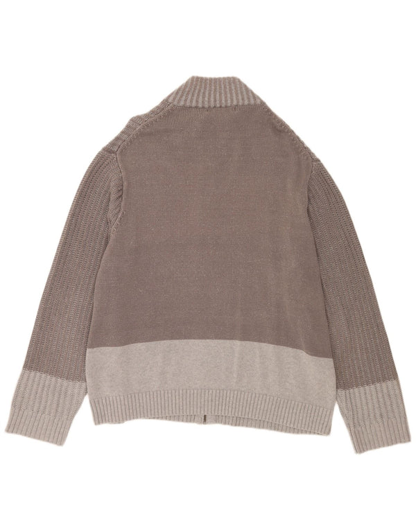 Calvin Klein Jeans Suéter tipo cárdigan para hombre 2XL Algodón moteado gris