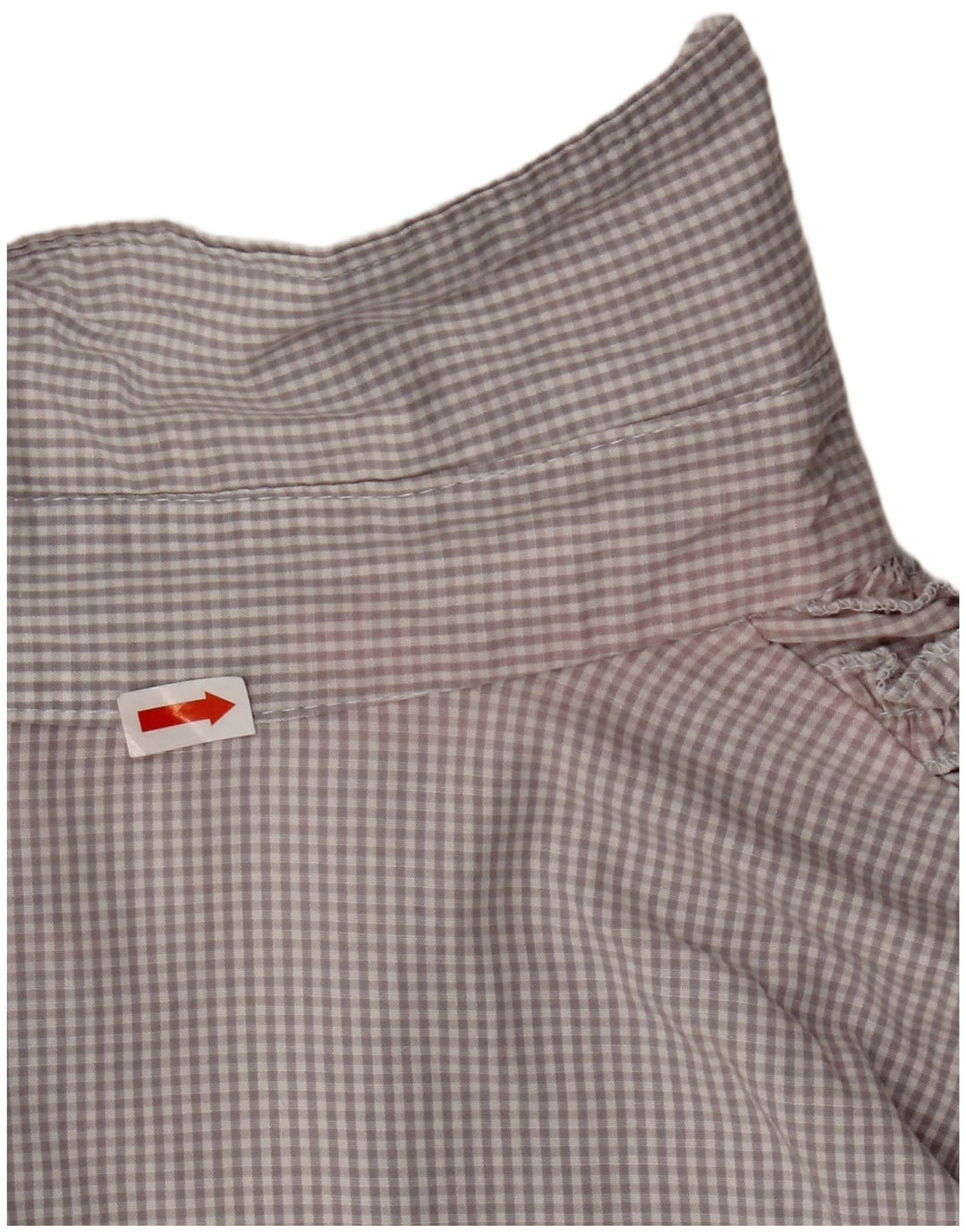Carrera Blusa larga con volantes en la parte delantera para mujer UK 40 XL Gris Gingham