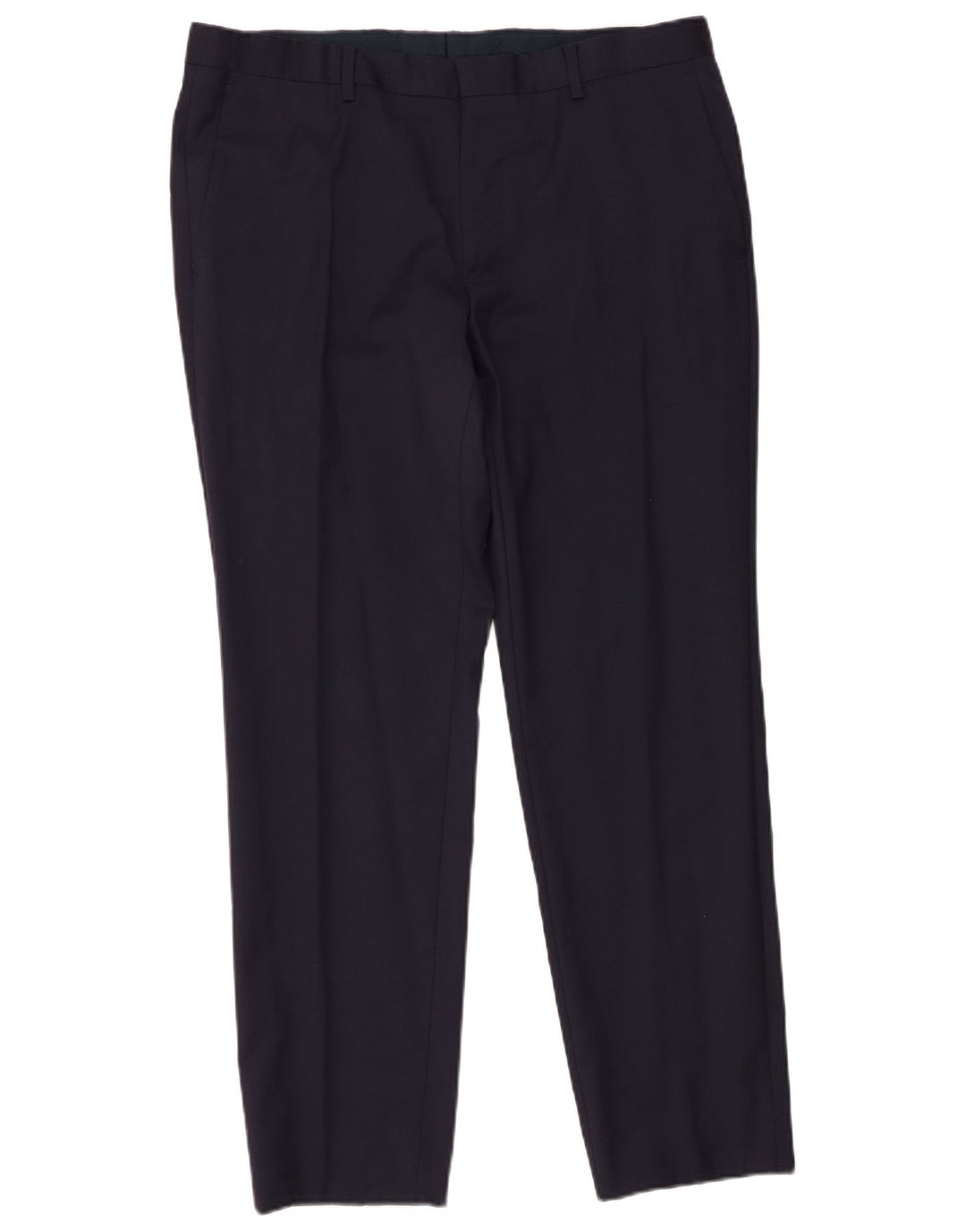 Hugo Boss Pantalón de traje slim para hombre W36 L30 Lana azul marino