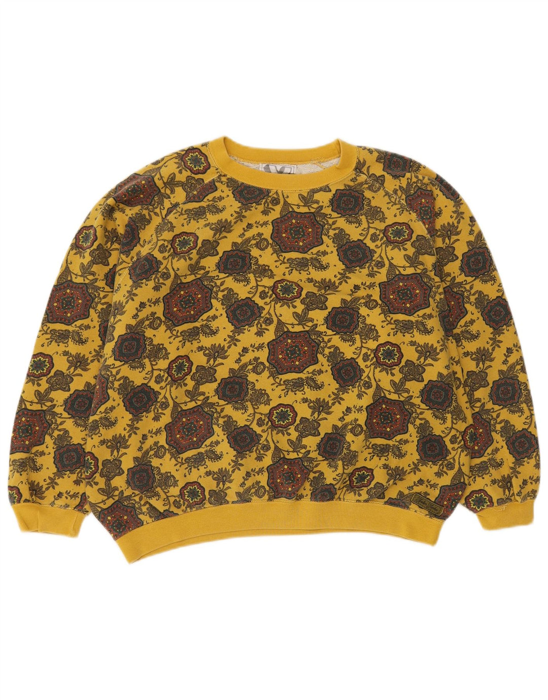 PATRIZIA DINI Sudadera para mujer Jumper UK 40 Medio Amarillo Floral