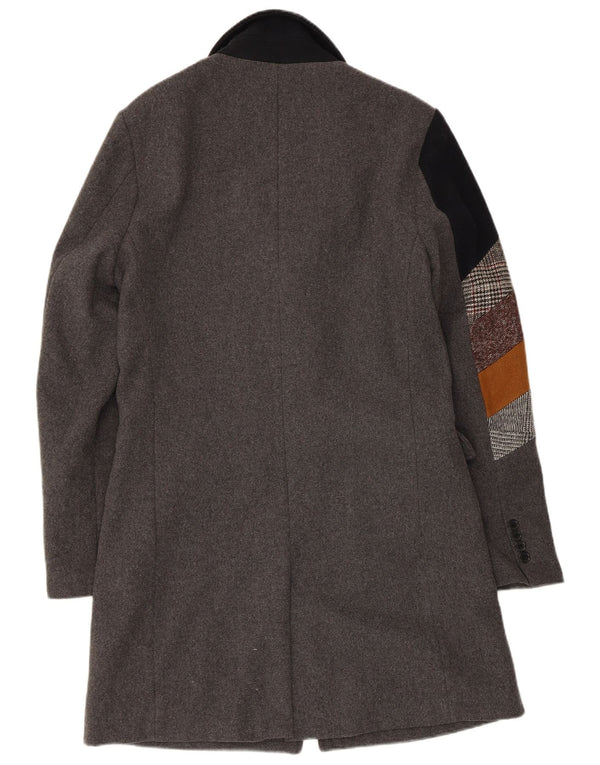 Abrigo Desigual Hombre IT 48 Poliéster color block gris medio