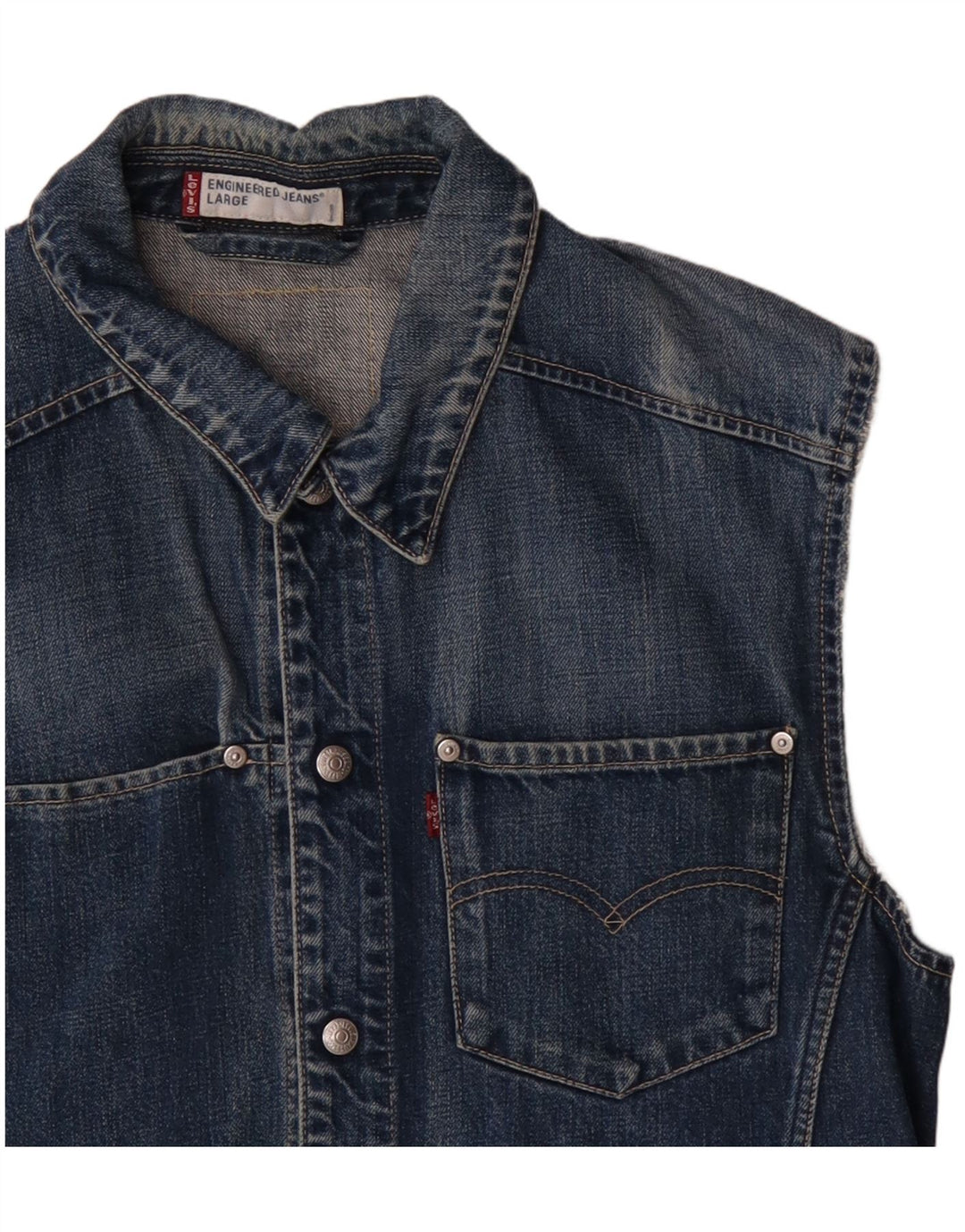 Levi's Chaleco vaquero para hombre Reino Unido 40 Algodón azul grande