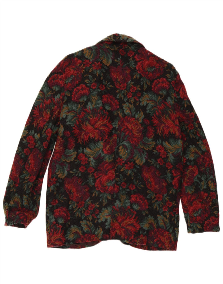 Vintage mujer 1 botón Blazer chaqueta IT 44 medio multicolor floral