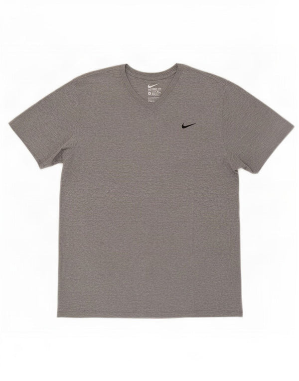 Camiseta Nike de corte atlético para hombre, talla grande, algodón moteado gris