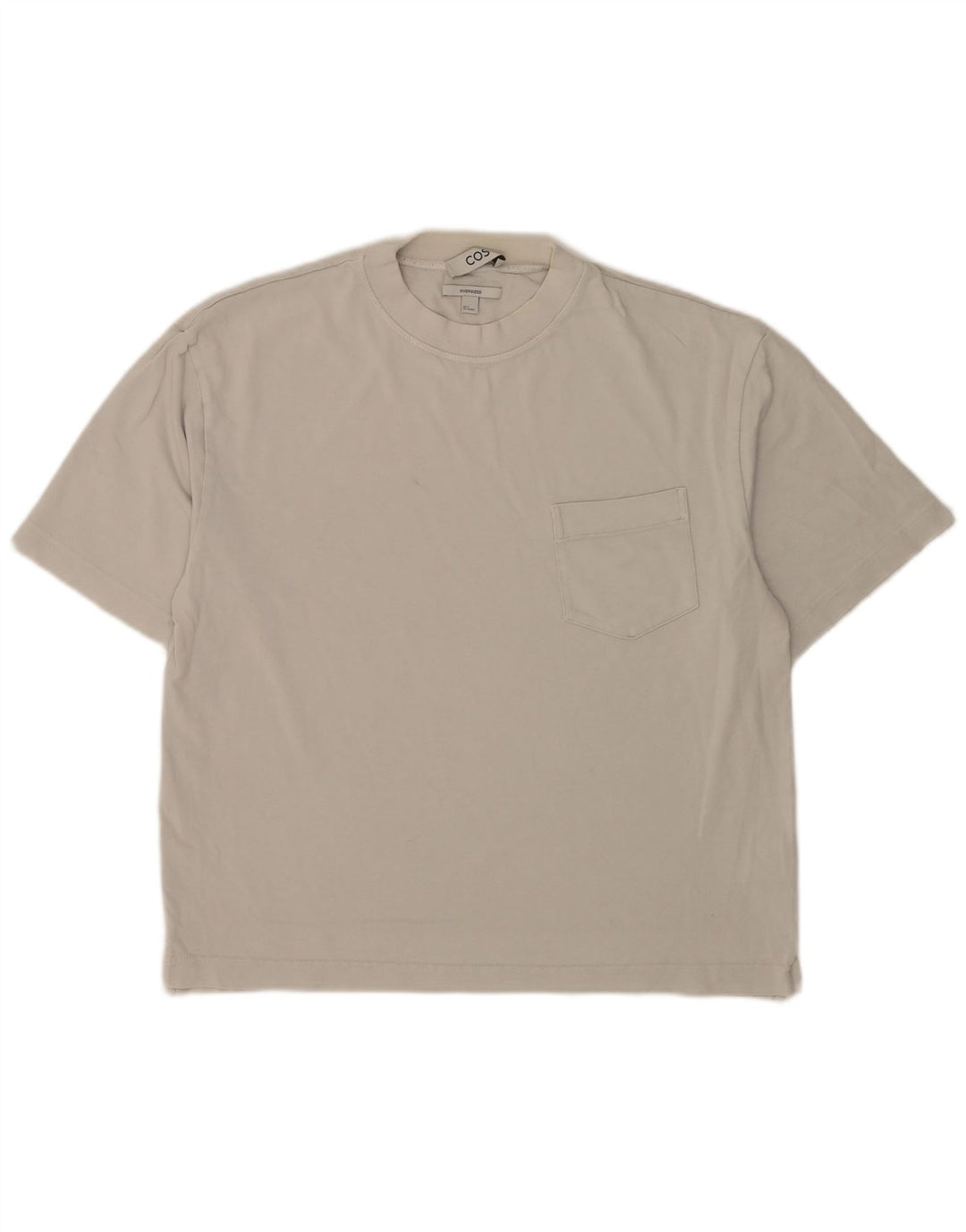 Cos Camiseta extragrande para hombre Top pequeño de algodón blanco roto