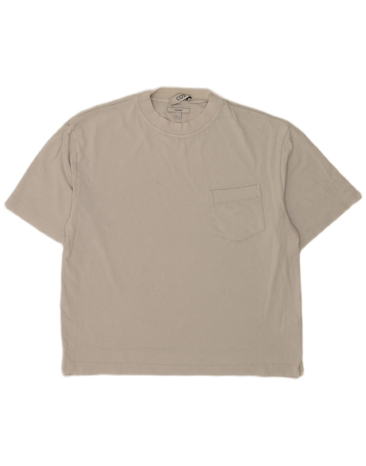 Cos Camiseta extragrande para hombre Top pequeño de algodón blanco roto