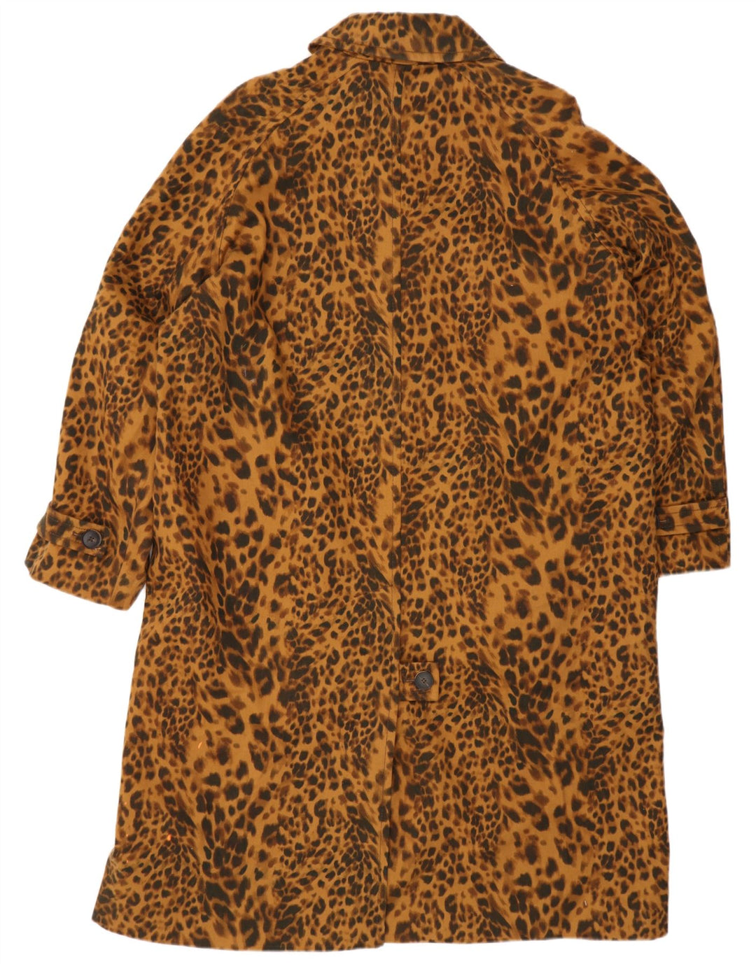 Zara Mujer Abrigo Extragrande UK 44 Algodón Estampado Animal Marrón Medio