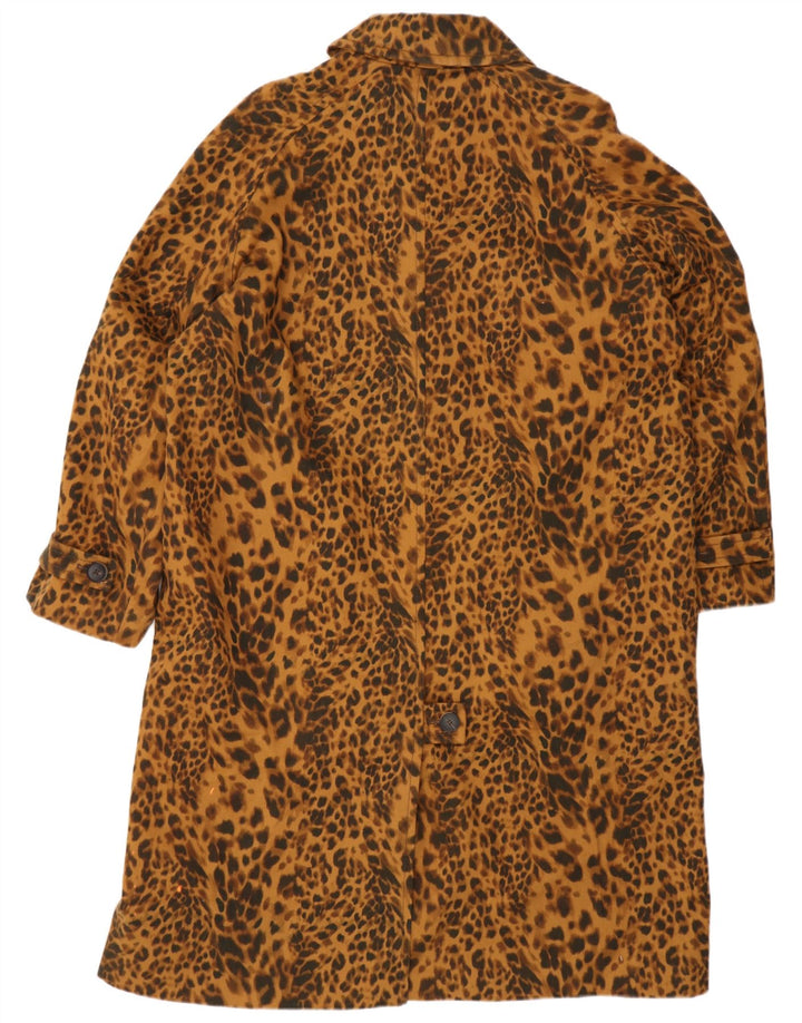 Zara Mujer Abrigo Extragrande UK 44 Algodón Estampado Animal Marrón Medio
