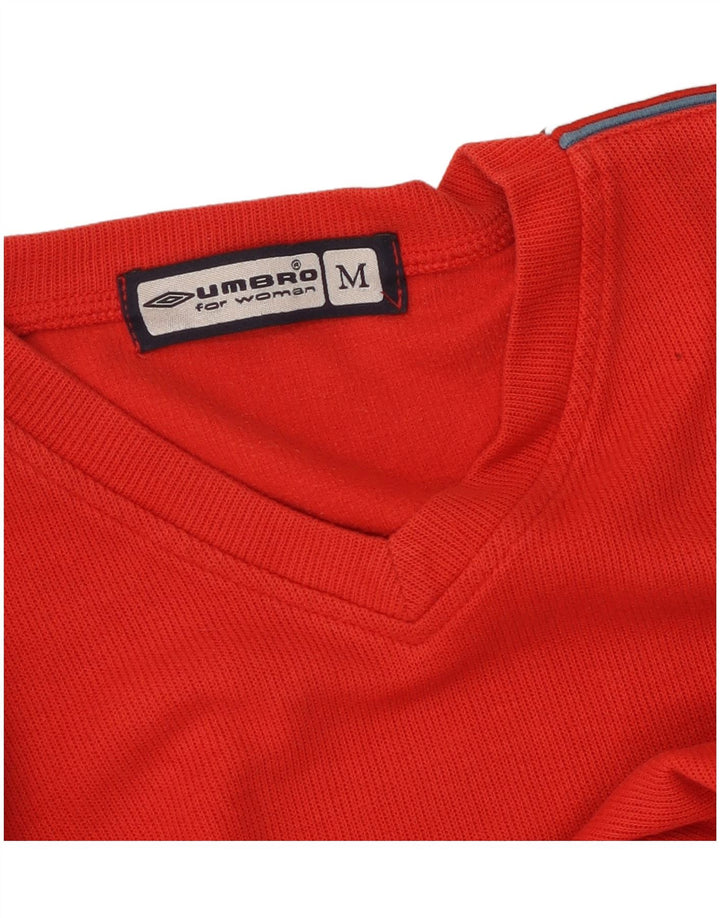 UMBRO Womens Top Long Sleeve UK 14 Medium Red