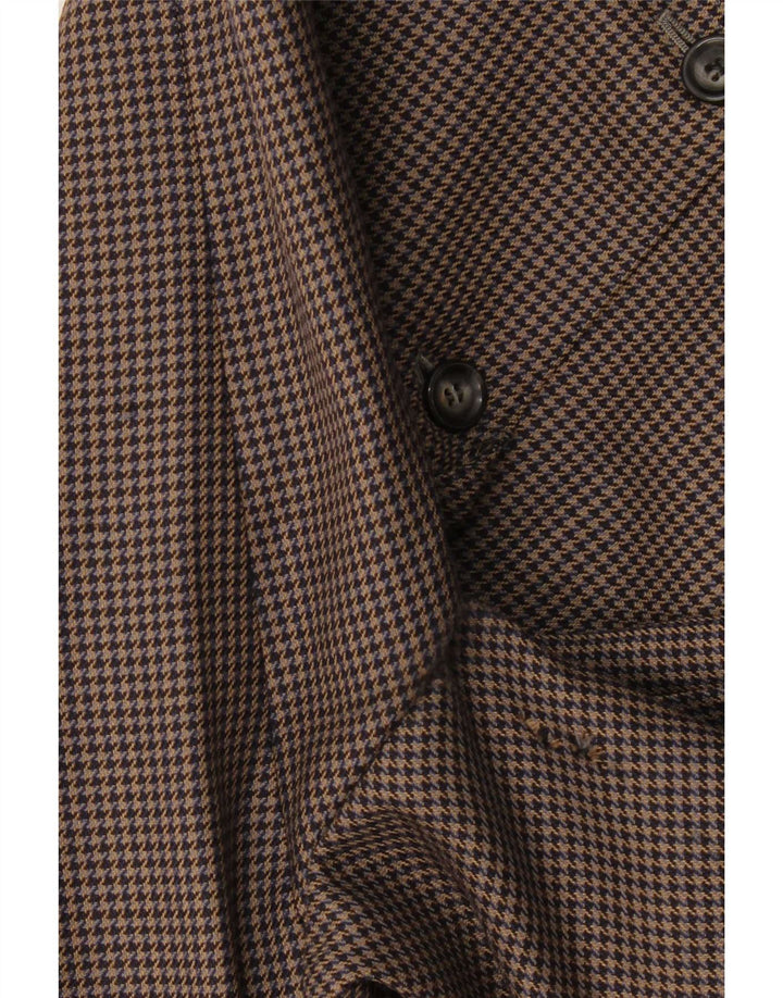 Durban Chaqueta tipo blazer de 2 botones para hombre UK 38 Lana virgen de pata de gallo gris medio
