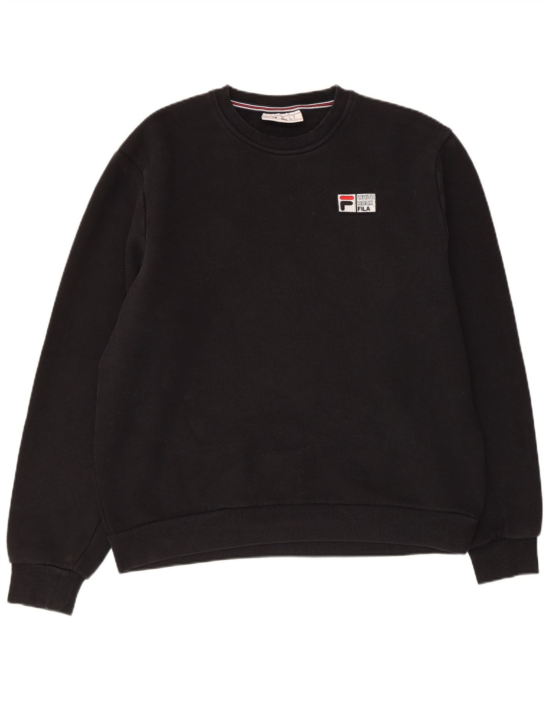 FILA Hombre Sudadera Gráfica Jersey Mediano Algodón Negro