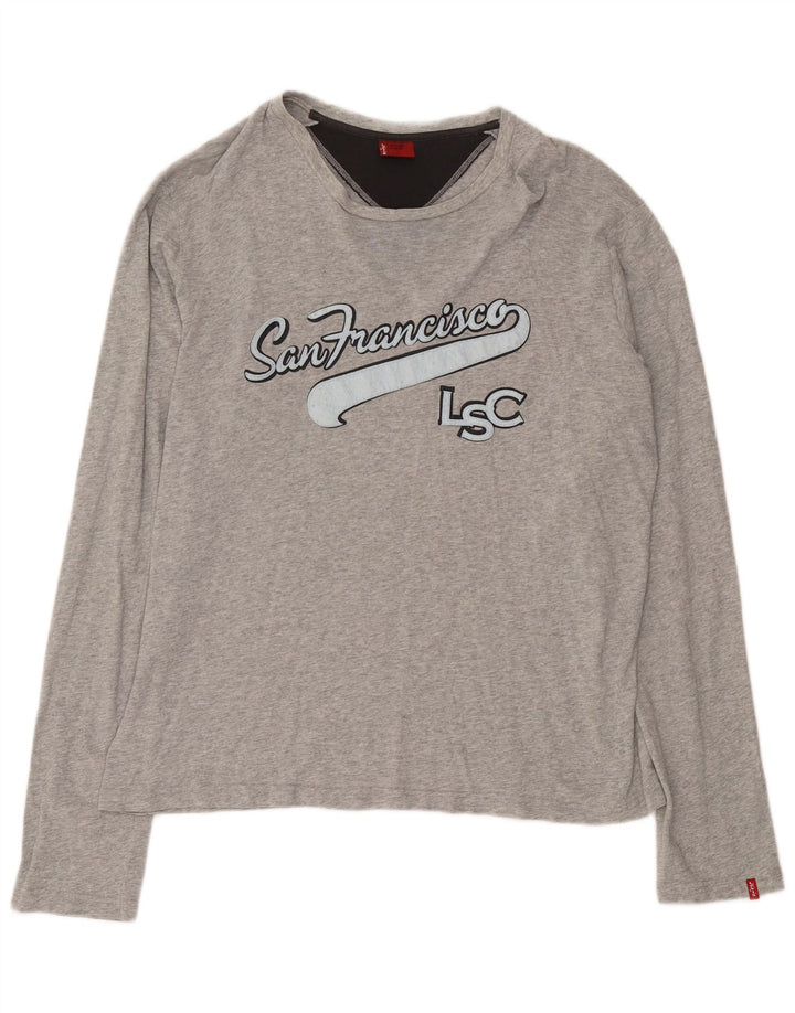 Levi's Hombre Graphic Top Manga Larga XL Algodón Gris