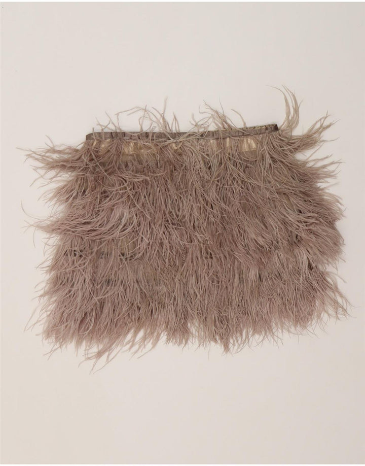Topshop Minifalda para mujer UK 10 Small W30 Marrón Poliéster