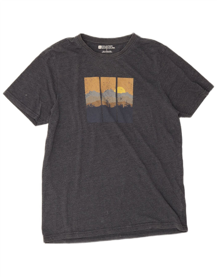 Camiseta con gráfico para hombre de Mountain Warehouse Camiseta mediana de algodón negro