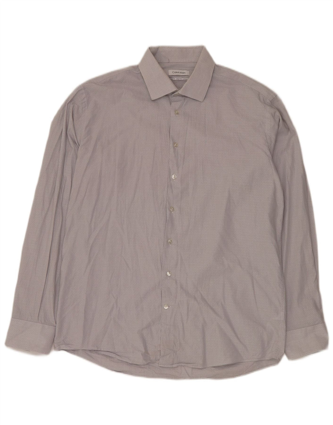 CALVIN KLEIN Mens Slim Fit Shirt Size 43 Large Grey Pinstripe Cotton