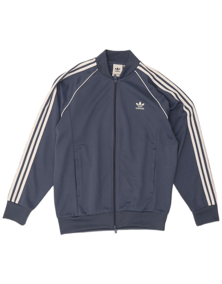Adidas Hombre Chándal Top Chaqueta Grande Azul Marino Poliéster