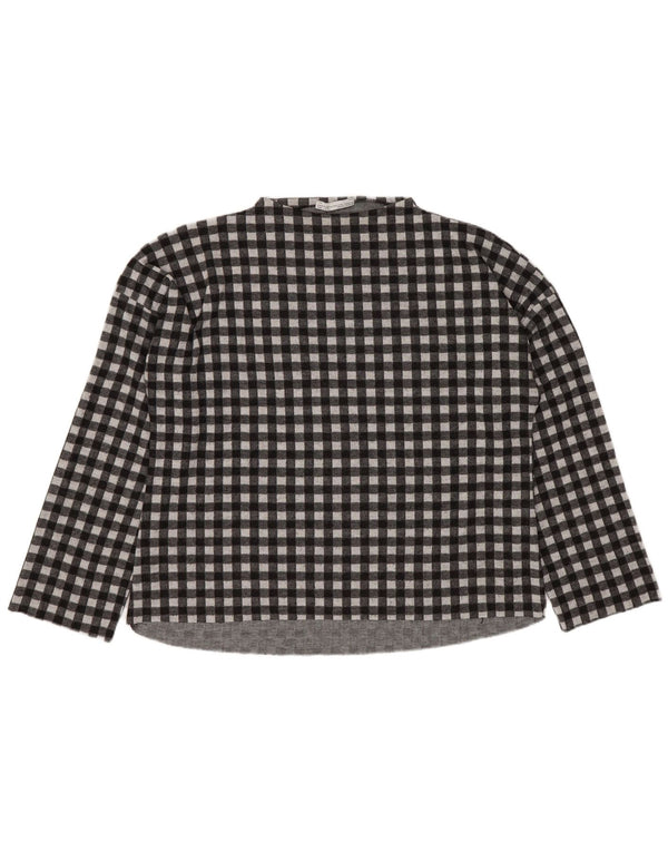 Zara Mujer Trafaluc Top Extragrande Manga Larga UK 10 Small Black Gingham