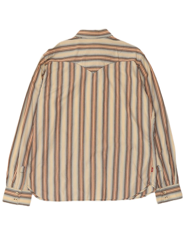 Camisa Levi's para hombre grande de algodón a rayas beige