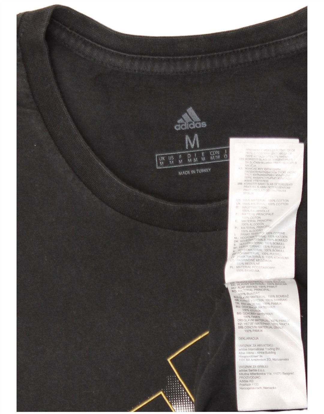 Adidas - Camiseta gráfica para hombre, talla mediana, algodón negro