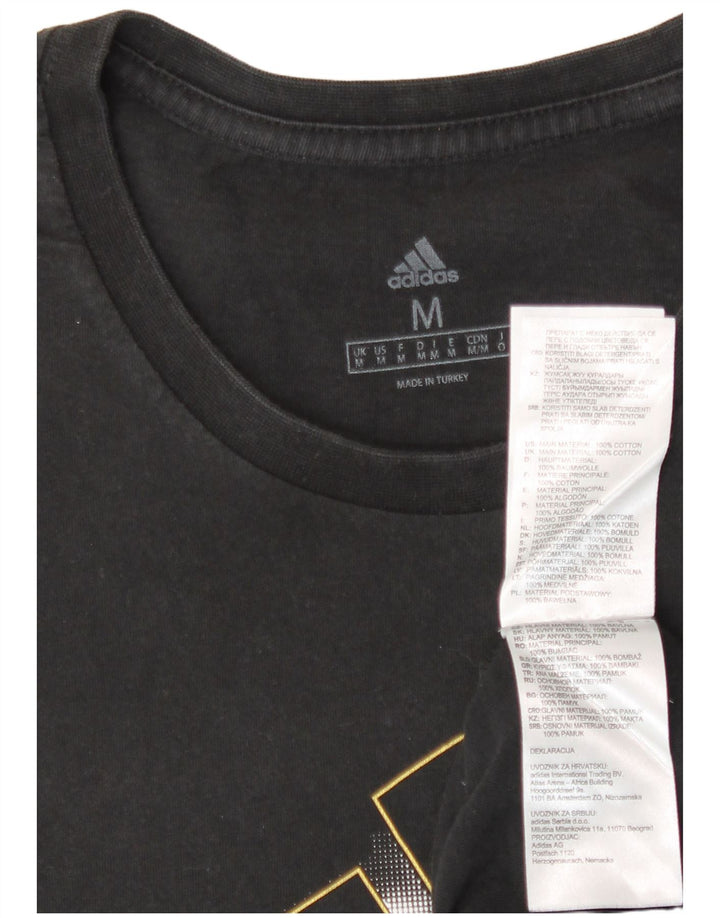 Adidas - Camiseta gráfica para hombre, talla mediana, algodón negro