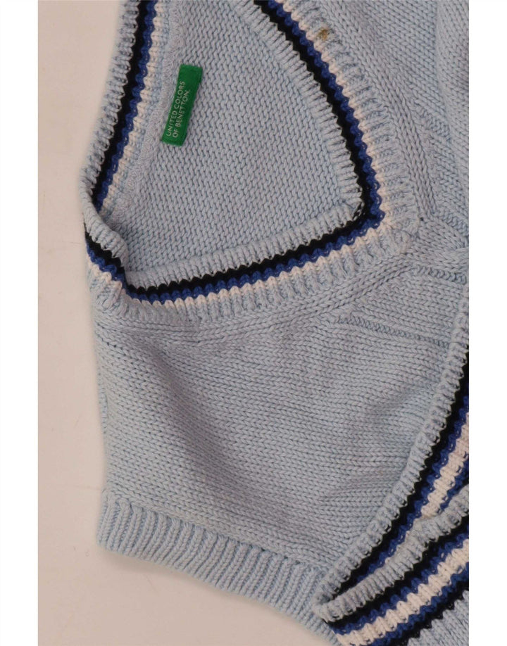 Benetton Camiseta Sin Mangas Para Niño 7-8 Años Azul Rayas