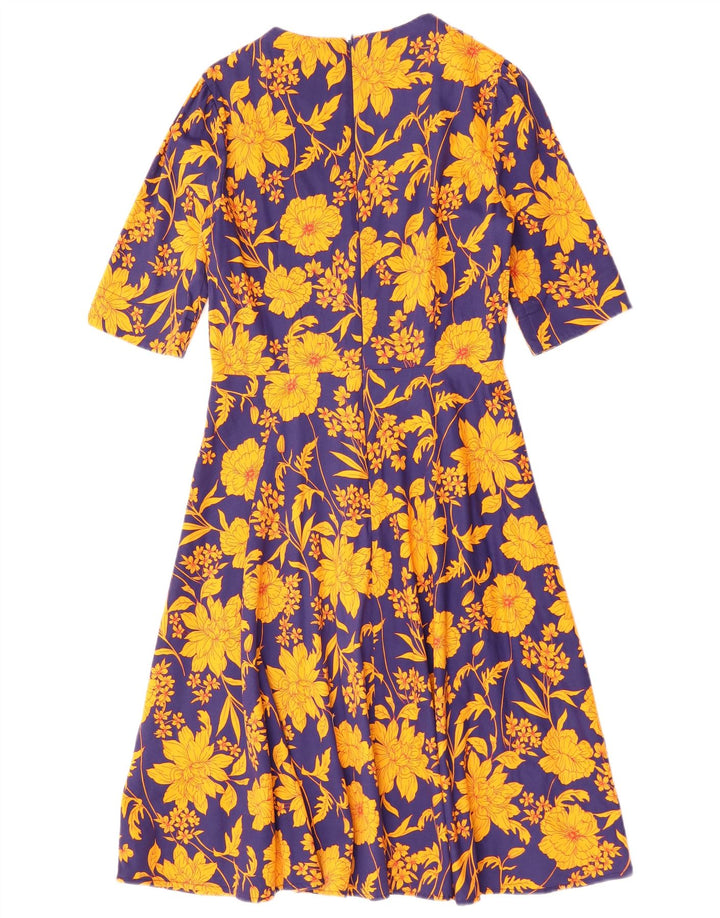JOE BROWNS Vestido acampanado para mujer UK 10 Pequeño algodón floral azul